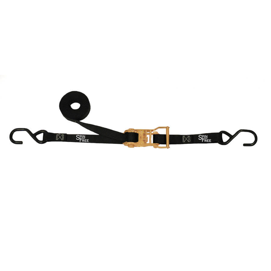 1 SPIN FREE Ratchet Straps with Coated S-Hooks