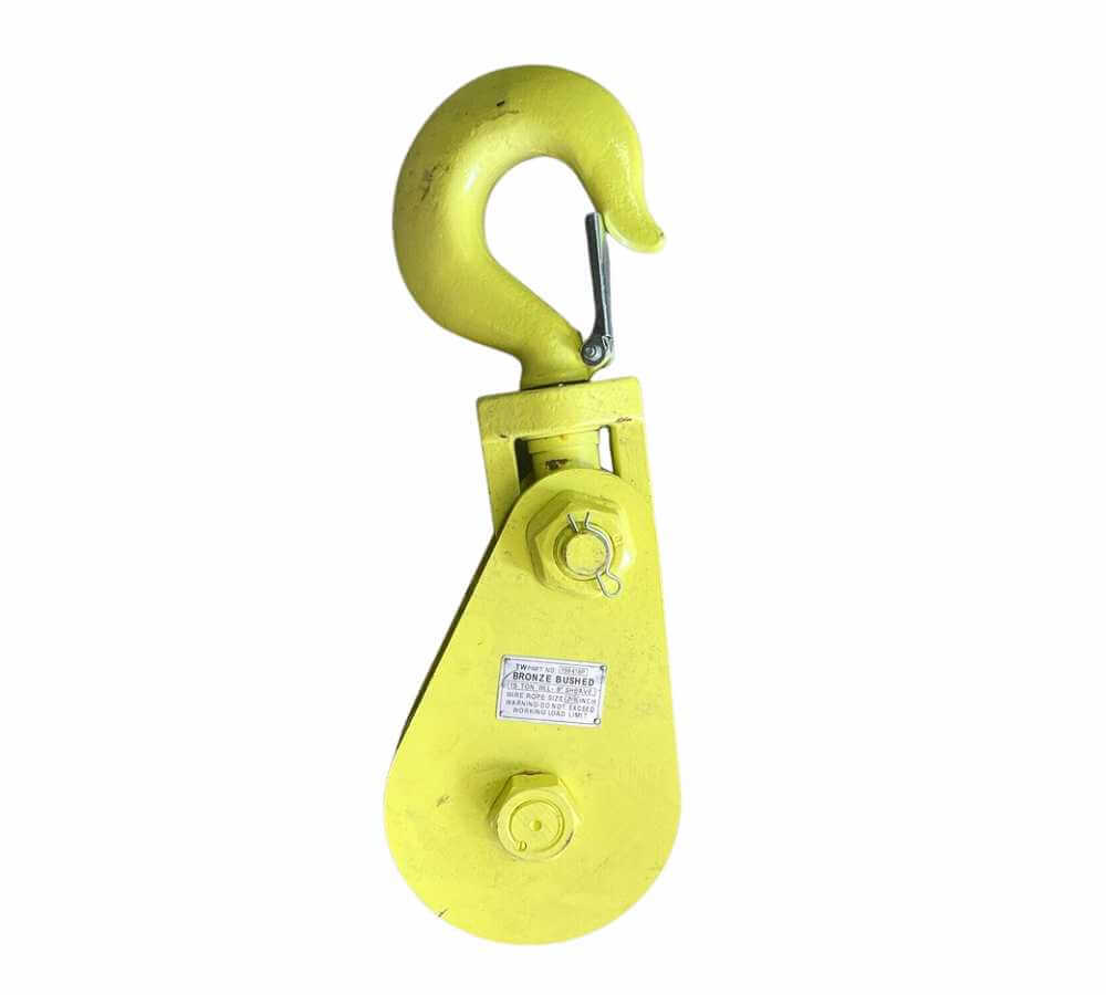 4 Ton 4-1/2 Snatch Block with Swivel Hook and Latch All-Grip