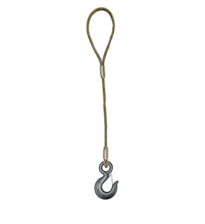1/2 Single Leg Wire Rope Sling Eye & Eye Hook - 5000 lbs WLL – Baremotion