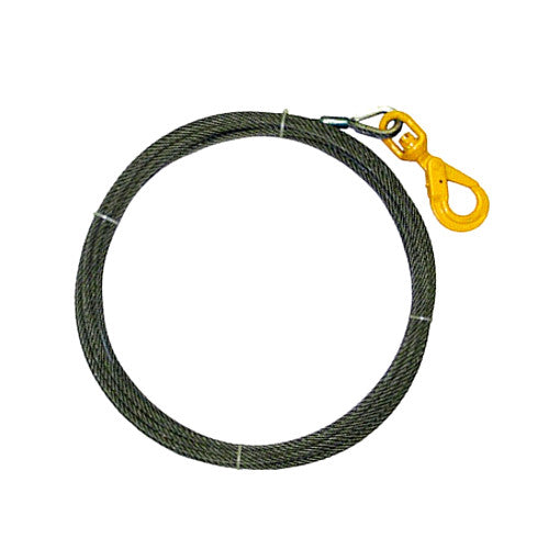 3/8 x 50' Steel Core Winch Cable with Self Locking Swivel Hook – Baremotion