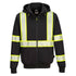 Portwest F143 Iona Plus Enhanced Visibility Zipped black Hoodie