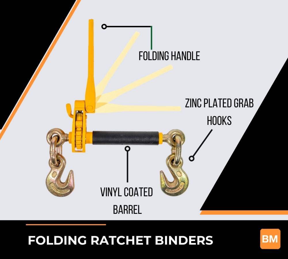 folding ratchet binder available at Baremotion