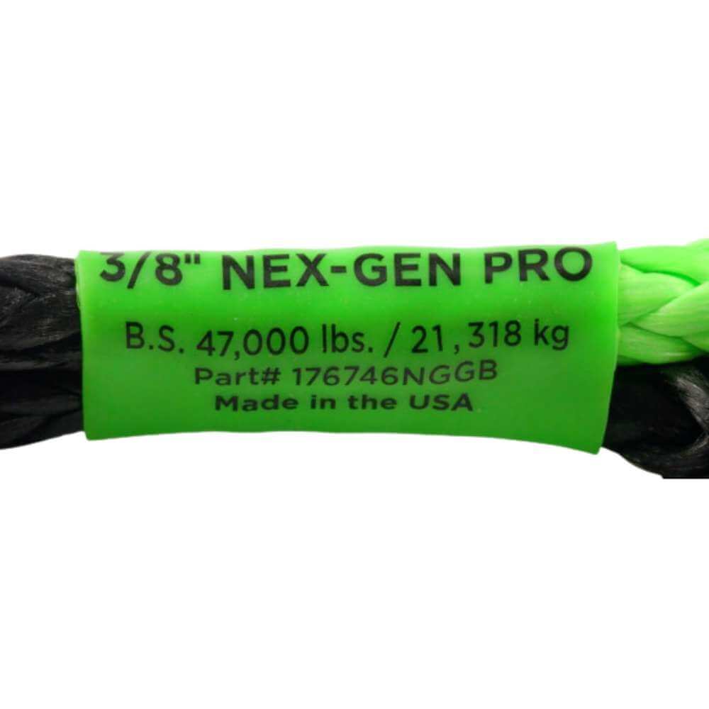 Bubba Rope 3/8" Nex-Gen PRO Gator-Jaw Synthetic Soft Shackle Green black