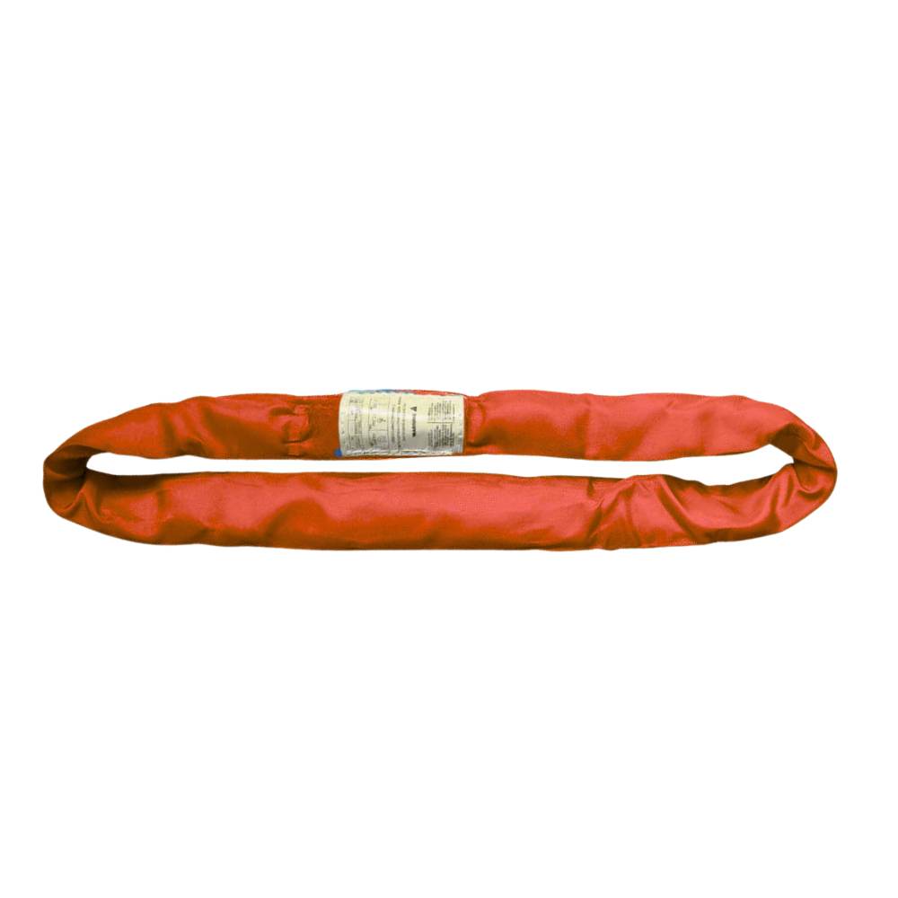 Red endless llifting round polyester sling