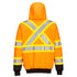 This orange high visibility hoodie comes with with a reflective X-back contrast tape for extra safety &amp; visibility