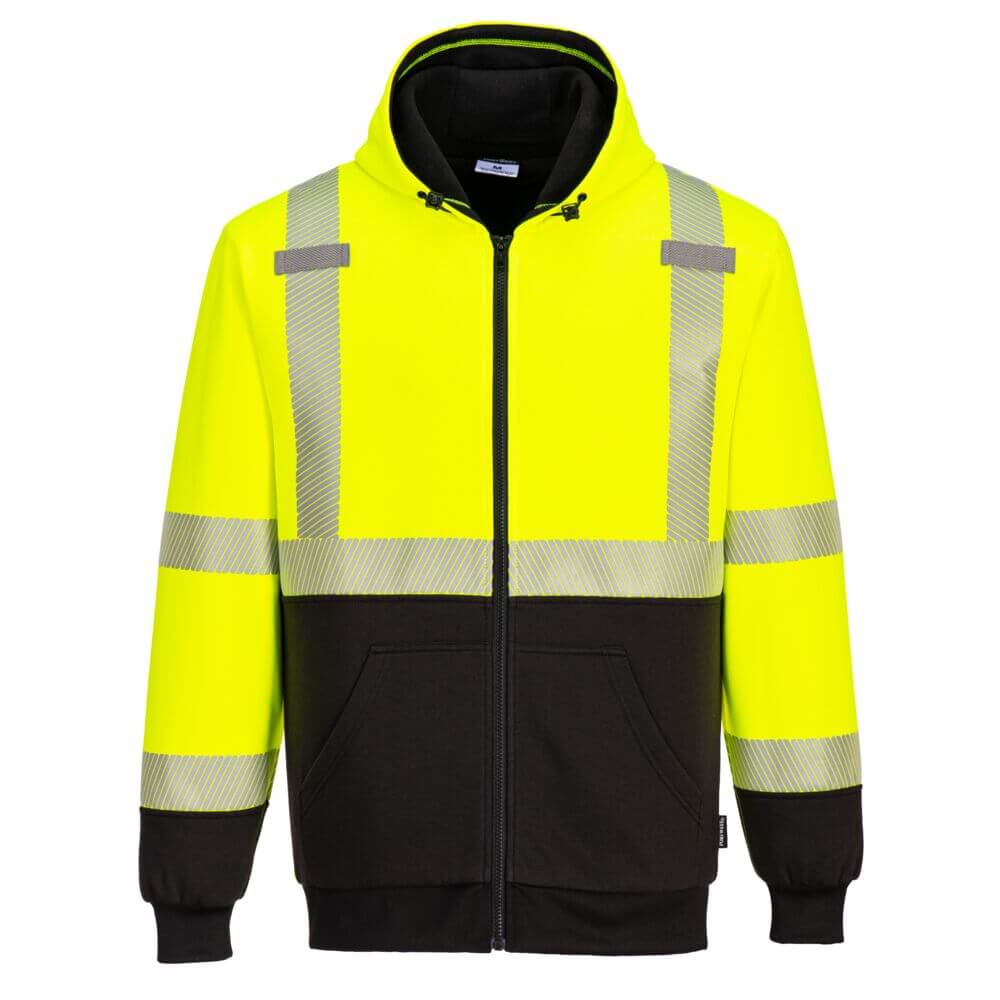 Portwest UB325 - Hi-Vis Contrast Zipped Winter Hoodie 