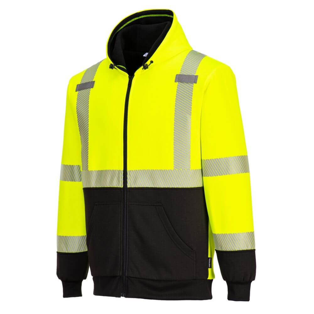 Portwest UB325 - Hi-Vis Contrast Zipped Winter Hoodie 