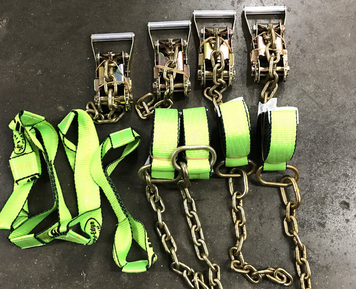 HI VIZ GREEN 8-Point Tie Down Kit All-Grip – Baremotion