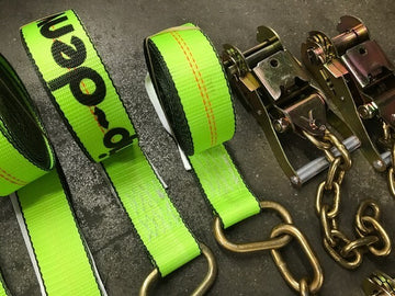 8-Point Tie Down Kit - 18' HI-VIZ Green Straps – Baremotion