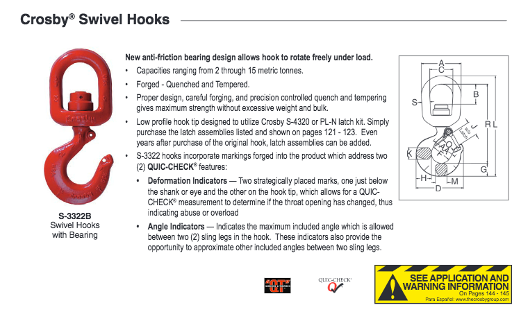Swivel Eye Hook, S-Hooks, Alloy Steel Rotating Winch Hook